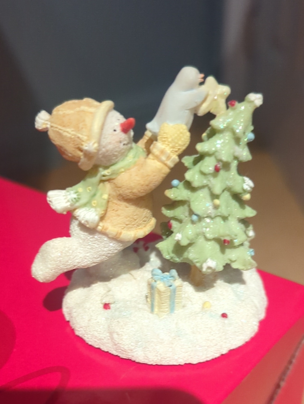 Holiday Snowman Decorating Tree Figurine